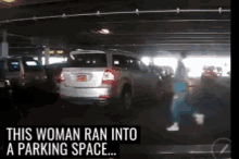 Asian Woman Ran To A Parking Space GIF