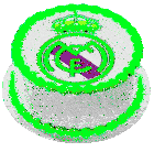a white cake with green frosting and the real madrid logo