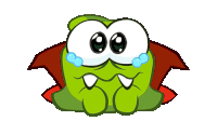 Crying Om Nom Sticker - Crying Om Nom Cut The Rope Stickers