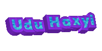 a purple and blue logo for udu hoxyli