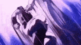 a cartoon of a man flying through the air .