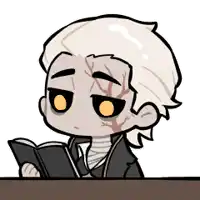 a cartoon of a man reading a book
