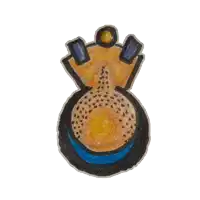 a drawing of a person sitting on a throne with a blue circle in the middle