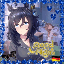 a picture of a girl sleeping with the words good night