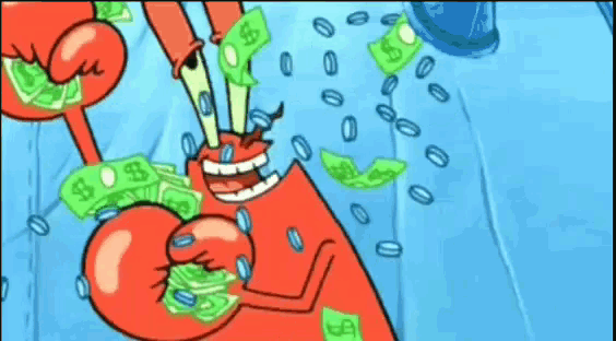 mr krabs money shower