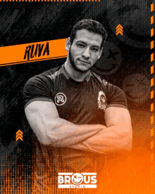 a man with his arms crossed has the name ruiva on his shirt