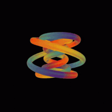 a colorful swirl on a black background that looks like the number 8