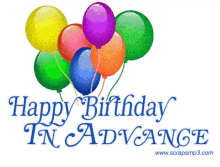 happy birthday in advance balloons celebration