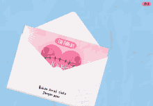 an envelope with a letter on it that says selamat 2 bulan adek
