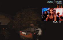 a woman is playing a video game with a daily goal of 0/10