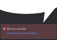a speech bubble that says ide error occurred