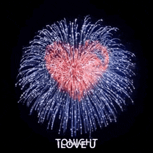 fireworks in the shape of a heart with the words " i love you " below it