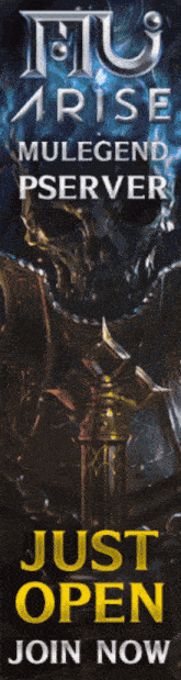 an advertisement for a video game called mu rise mulegend pserver