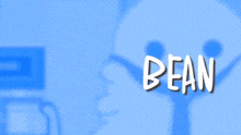 a cartoon drawing of a ghost with the word bean on the bottom