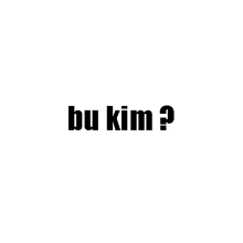 a black and white image of the word bu kim ? on a white background .