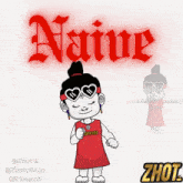a cartoon girl wearing sunglasses and a shirt that says otcita