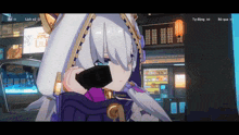 a girl in a video game is talking on the phone