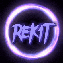 a purple circle with the word " rekit " on it