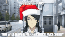 Goodnight Lucy Merry Christmas Sorry GIF - Goodnight Lucy Merry Christmas Sorry Yusuke Persona5 GIFs