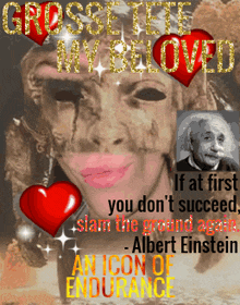 a picture of a woman with a quote from albert einstein on it