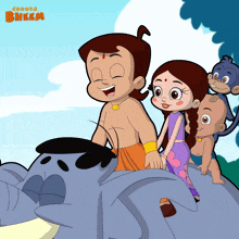 a group of cartoon characters with chhota bheem written on the bottom right