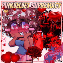 pinkvelvet supremacy is written on a picture of a girl