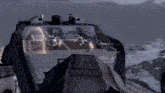 a futuristic ship with a few jets on it