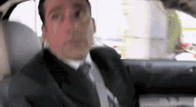 hit by car the office meredith steve carell talk while driving