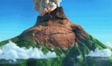pixar lava volcano smiling