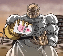 a cartoon drawing of a man holding a bottle that says daddy 's baby