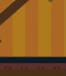 a cartoon of a person holding a hammer in a room .