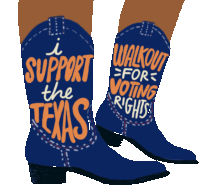 I Support The Texas Walkout For Voting Rights Boots Sticker - I Support The Texas Walkout For Voting Rights Boots Texas Democrats Stickers