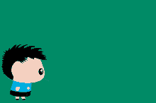 a green background with the name nicolas and a cartoon boy