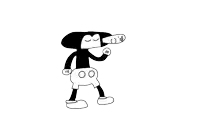Cartoon Walking Sticker