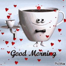 good morning coffee hearts love