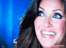 a close up of a woman 's face with the name anahioverdose on the bottom right