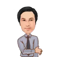 a cartoon drawing of a man with his fist in the air