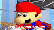 Smg4 Mario GIF - Smg4 Mario I Wanna Play Too GIFs