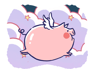 Cute Piggy Sticker - Cute Piggy Flying Stickers