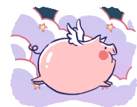 Cute Piggy Sticker - Cute Piggy Flying Stickers