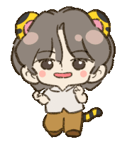 a cartoon drawing of a person with a tiger ear on their head