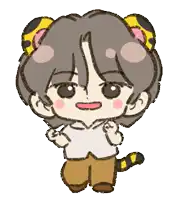 a cartoon drawing of a person with a tiger ear on their head