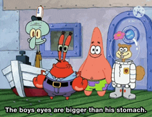 Spongebob Squarepants Mr Krabs GIF - Spongebob Squarepants Mr Krabs The Boys Eyes Are Bigger Than His Stomach GIFs