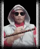 a man wearing sunglasses and a hooded jacket says waalaikumussalam wr wb
