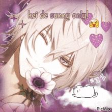 a picture of a boy with the words kei de sunny only written on it