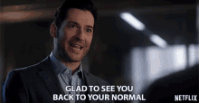 Glad To See You Back To Your Normal Tom Ellis GIF