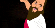 a cartoon of jesus flexing his muscles
