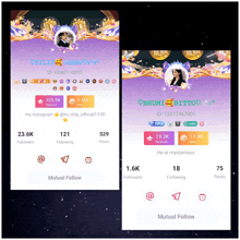 a screenshot of a person 's profile and a screenshot of a person 's profile