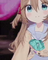 a girl with long hair and blue eyes is wearing a sailor uniform