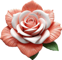 a pink and white rose with the letters ac on the bottom